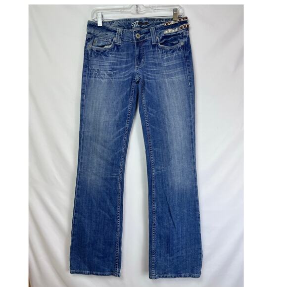 Miss Me Women's Size 29 Blue Low Rise Boot Cut Denim Jeans JP4229 - Picture 1 of 11